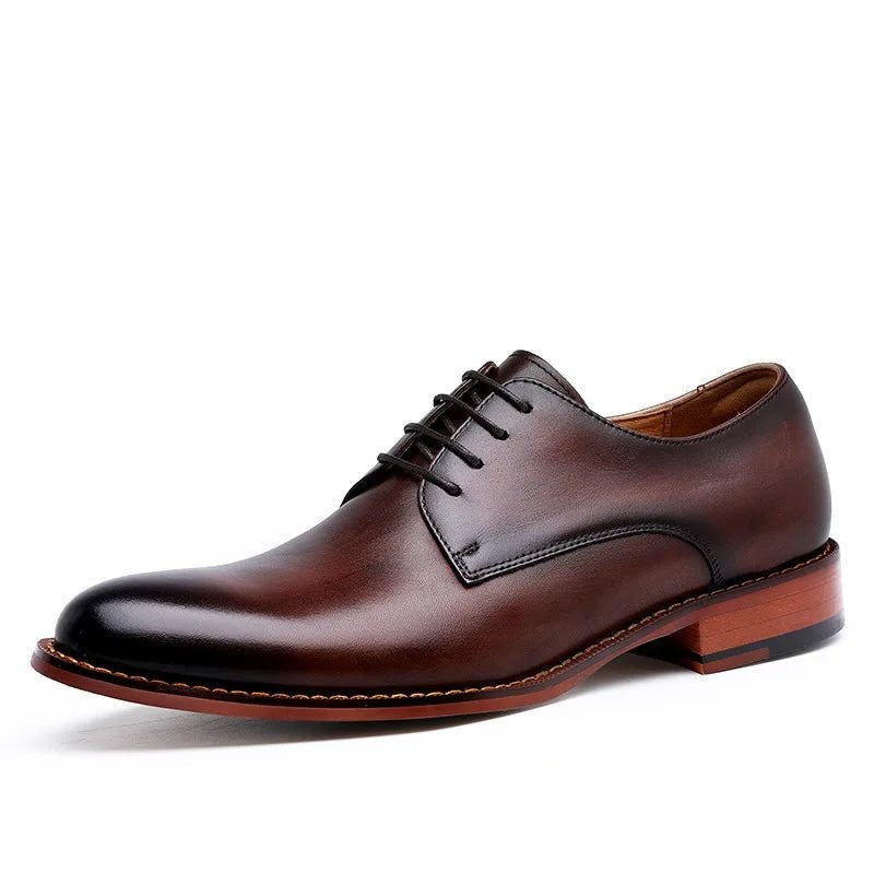 Derby formal business shoes made of genuine leather