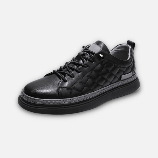 Design Genuine Leather Black Sneakers