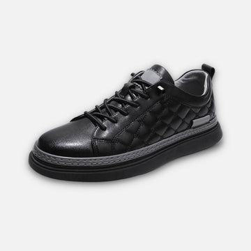 Design Genuine Leather Black Sneakers