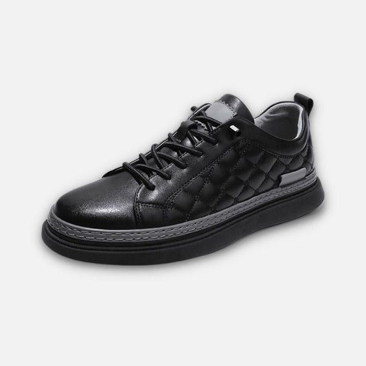 Design Genuine Leather Black Sneakers