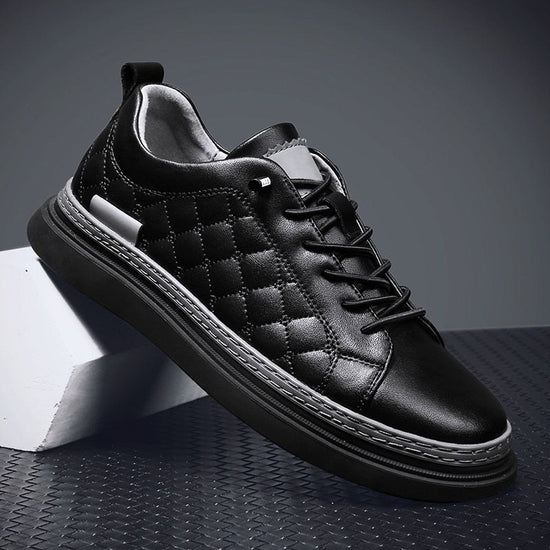 Design Genuine Leather Black Sneakers
