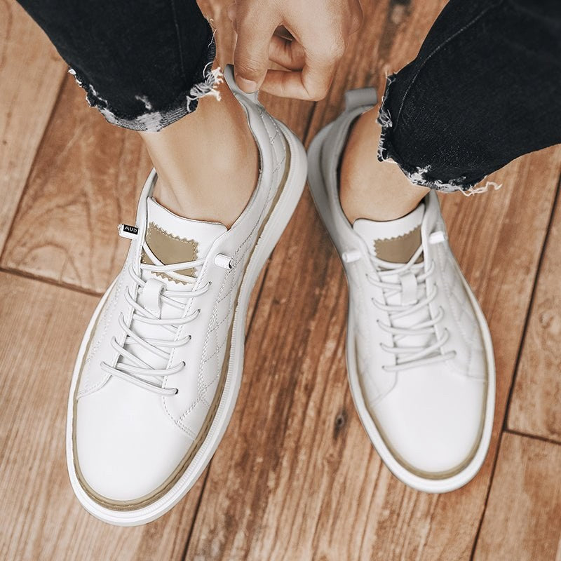 Design Genuine Leather Black Sneakers