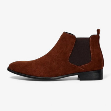 Designer square-toe ankle boots