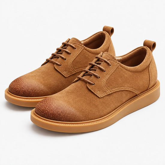 Distressed derby shoes with flexible soles