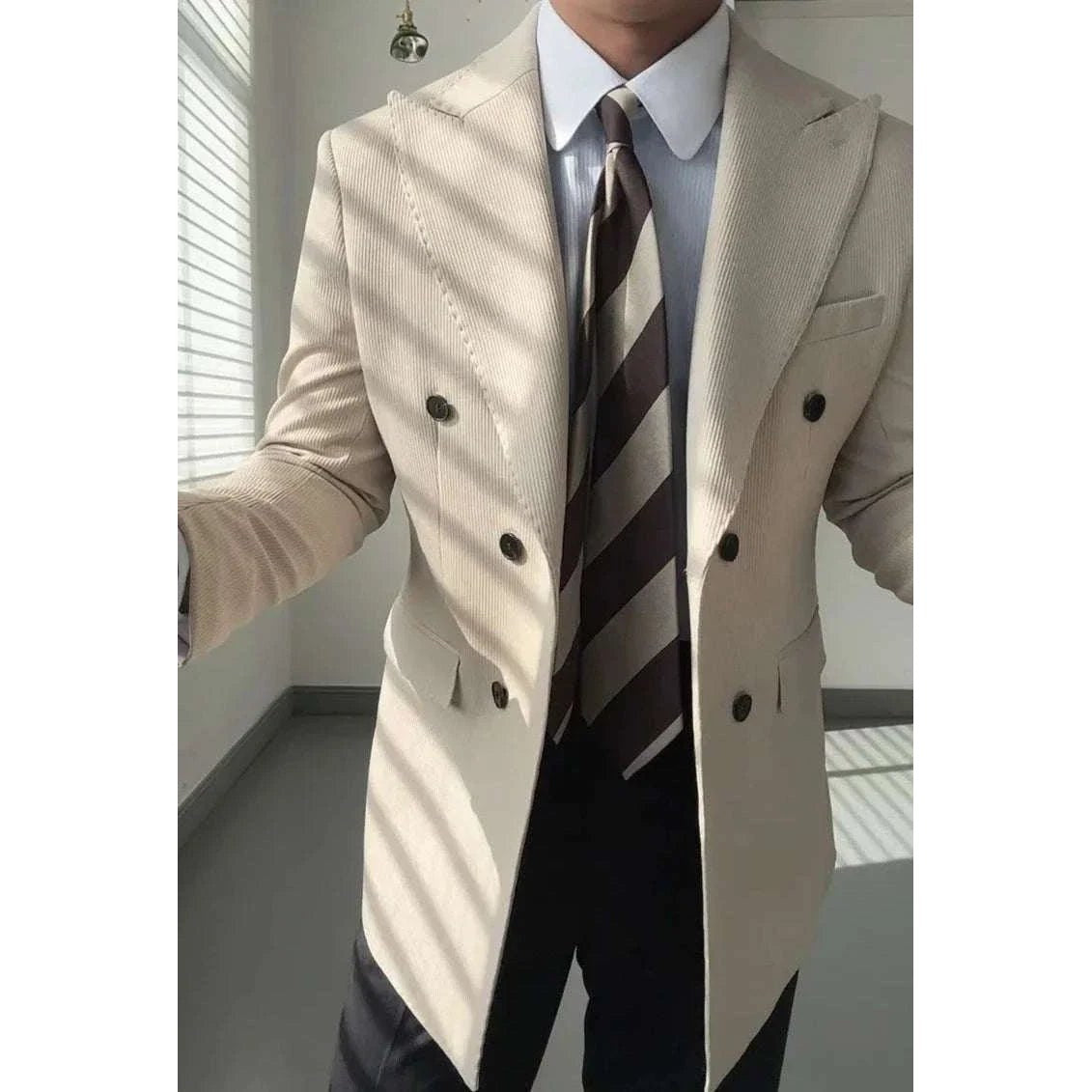 Double breasted suit blazer