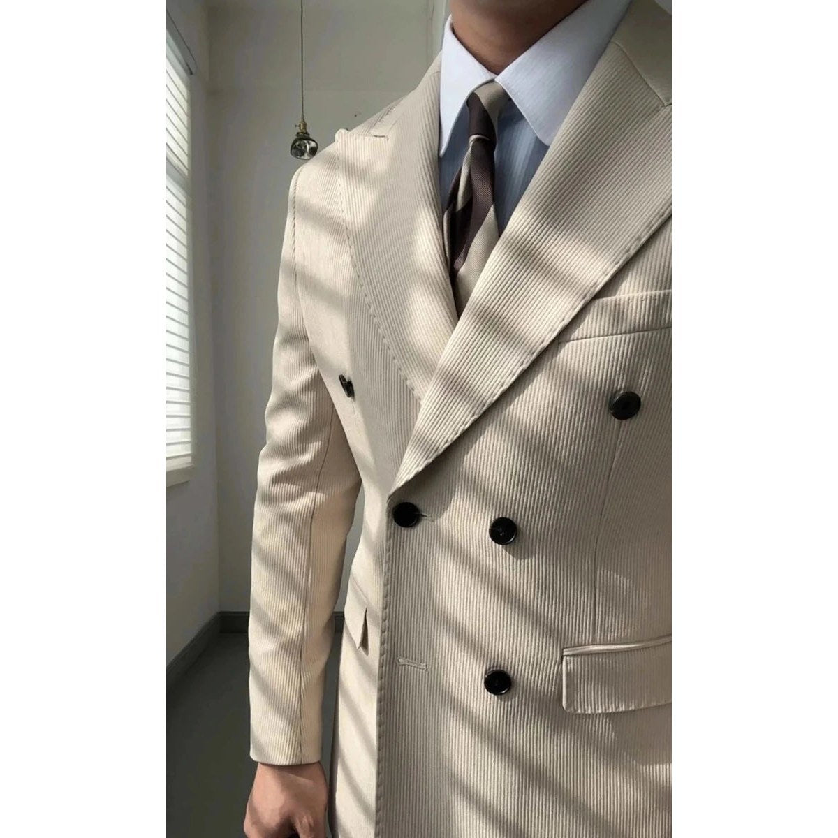 Double breasted suit blazer