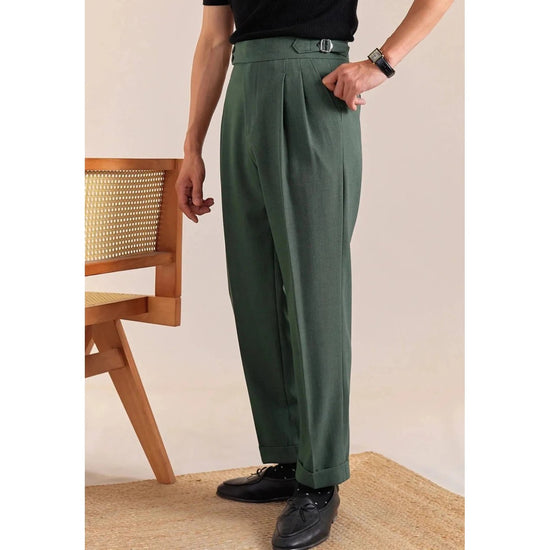 Double-pleat neapolitan trousers