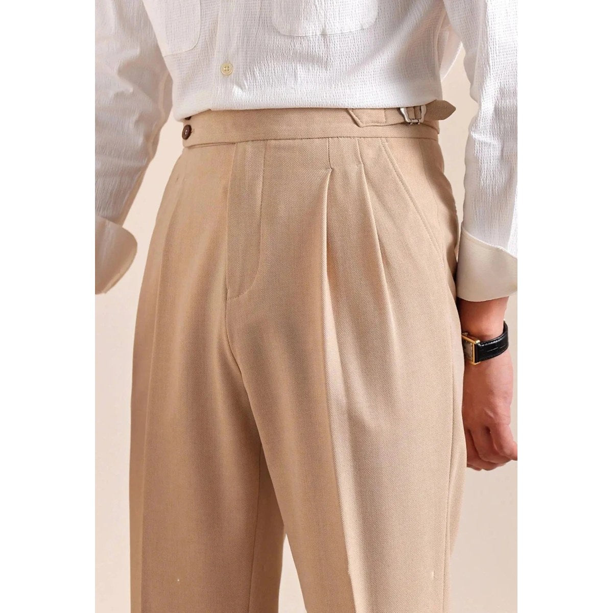 Double-pleat neapolitan trousers