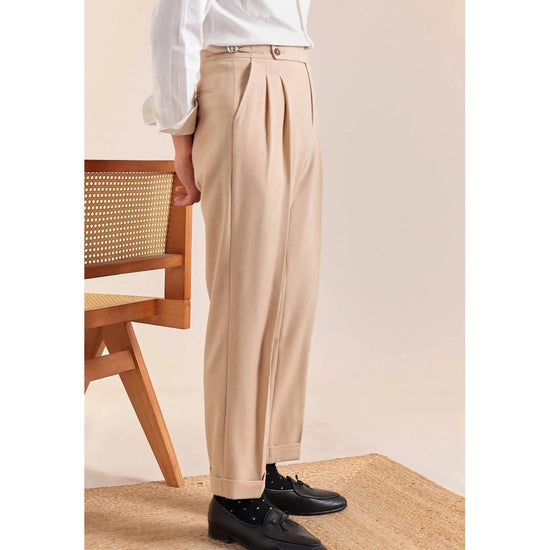 Double-pleat neapolitan trousers