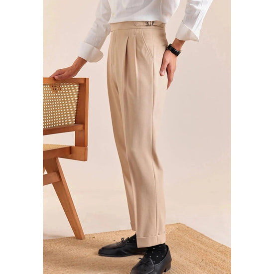 Double-pleat neapolitan trousers
