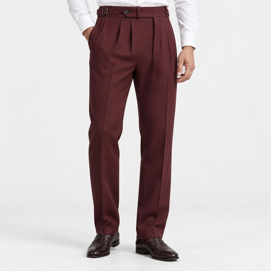 Double pleat tailored trousers