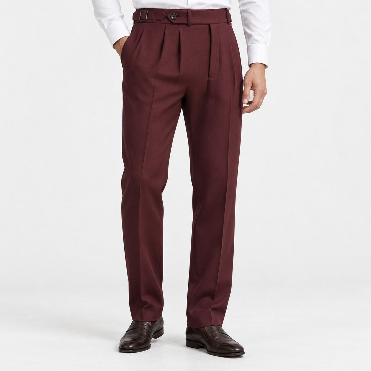 Double pleat tailored trousers