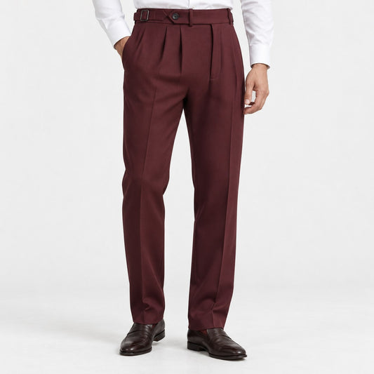 Double pleat tailored trousers