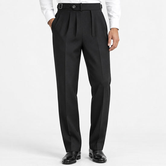 Double pleat tailored trousers