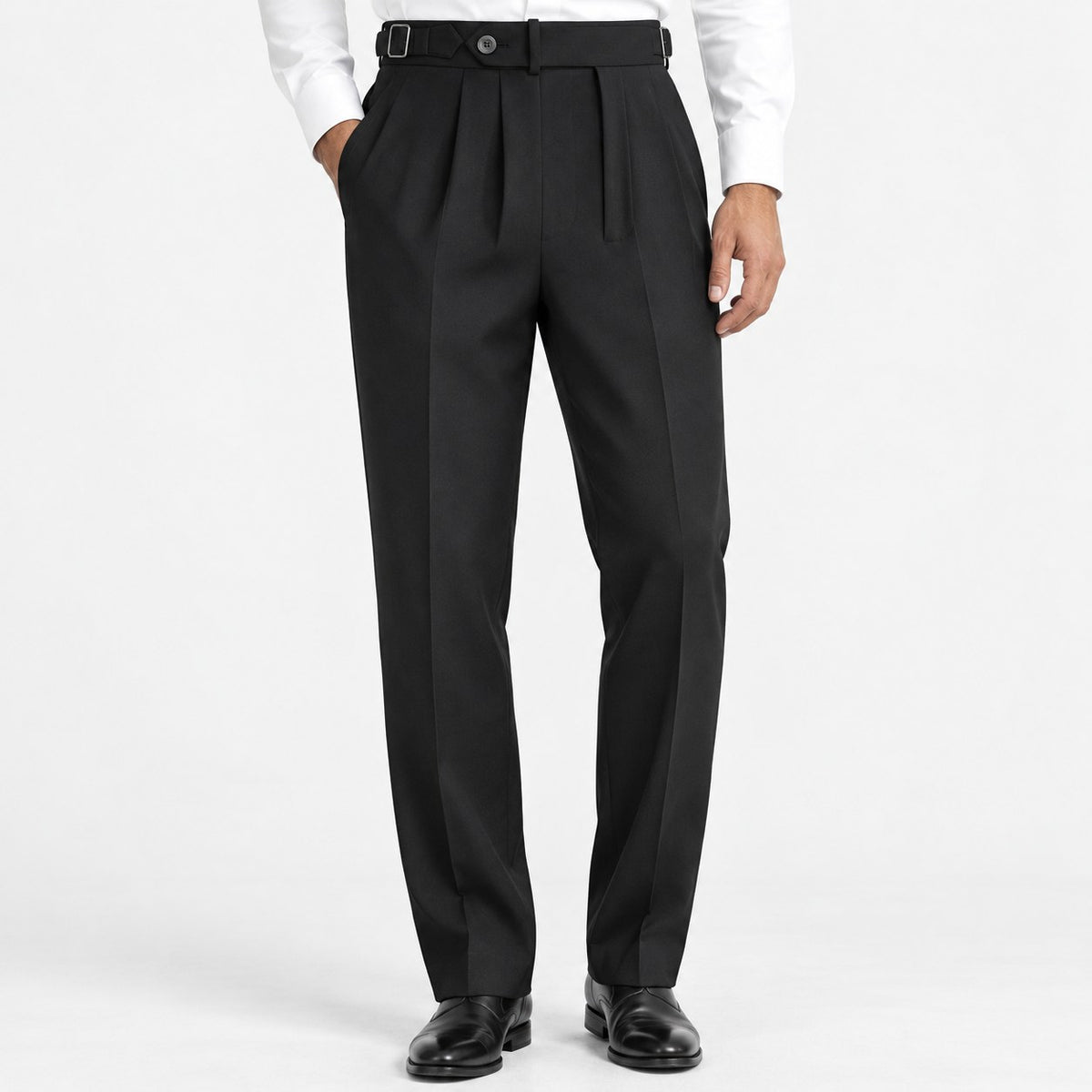 Double pleat tailored trousers