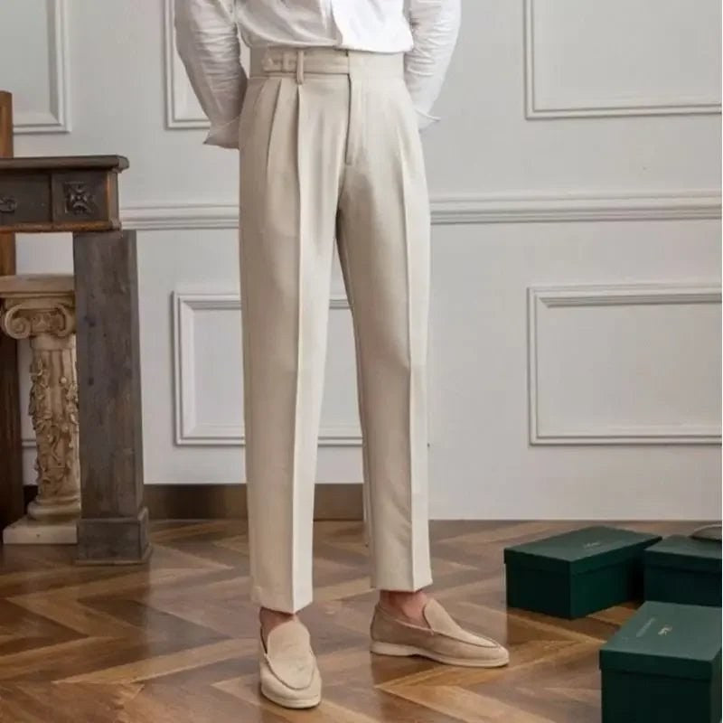 Draped suit pants korean-inspired elegance