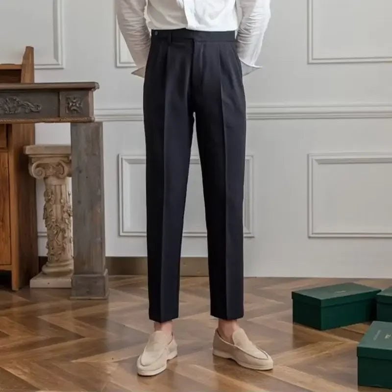 Draped suit pants korean-inspired elegance
