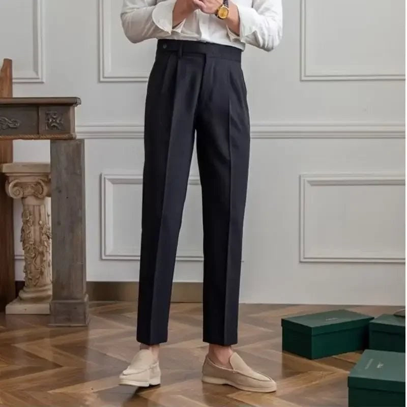 Draped suit pants korean-inspired elegance