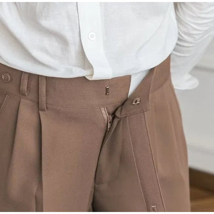 Draped suit pants korean-inspired elegance
