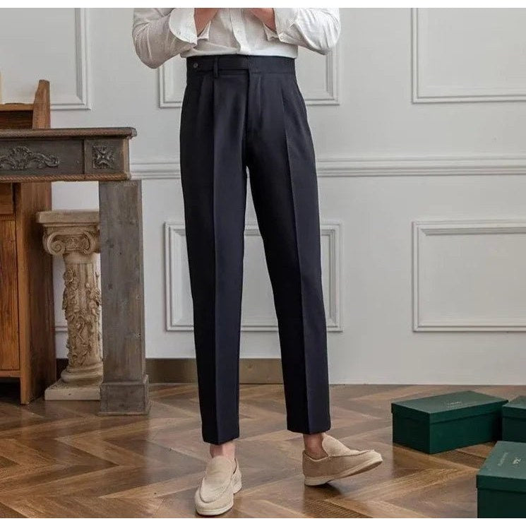Draped suit pants korean-inspired elegance