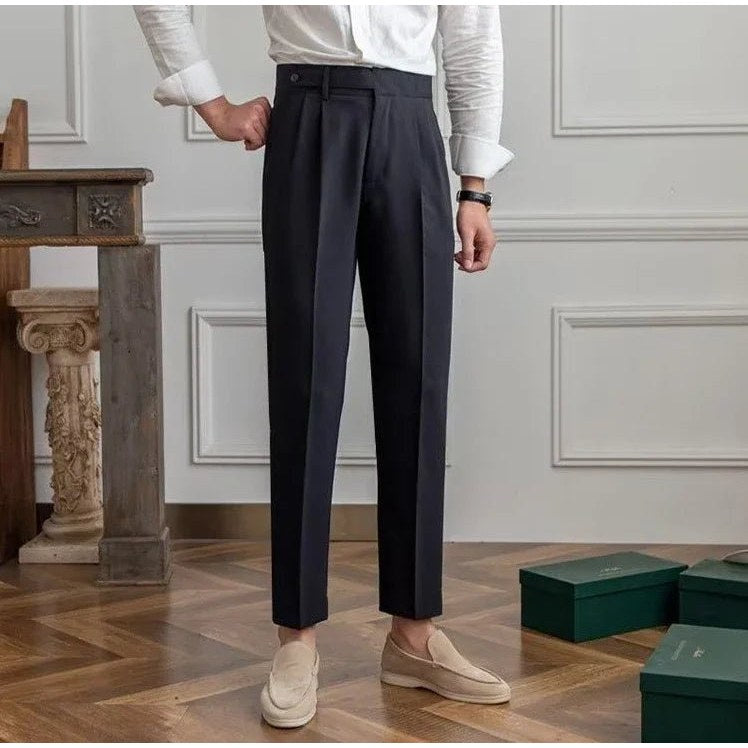 Draped suit pants korean-inspired elegance