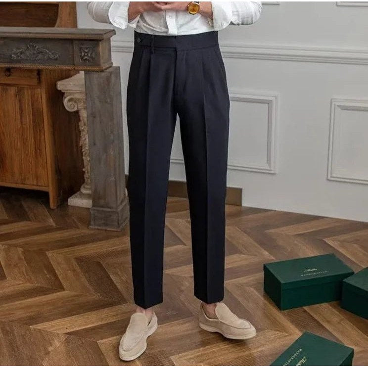Draped suit pants korean-inspired elegance