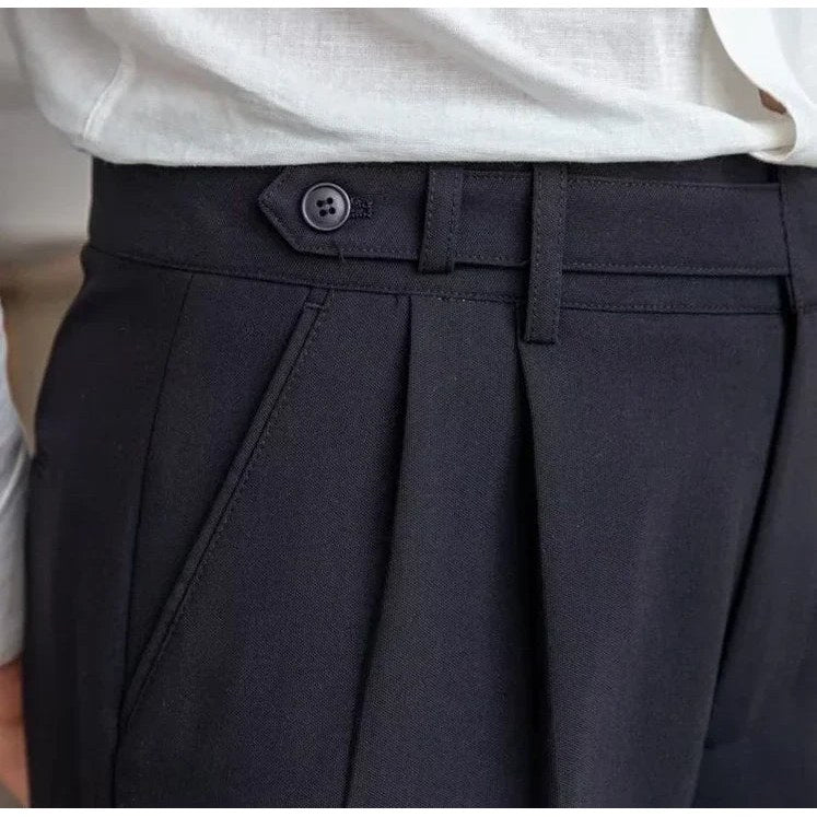 Draped suit pants korean-inspired elegance
