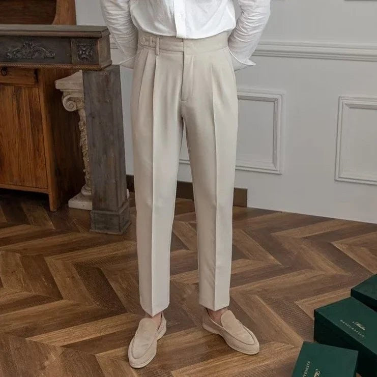 Draped suit pants korean-inspired elegance