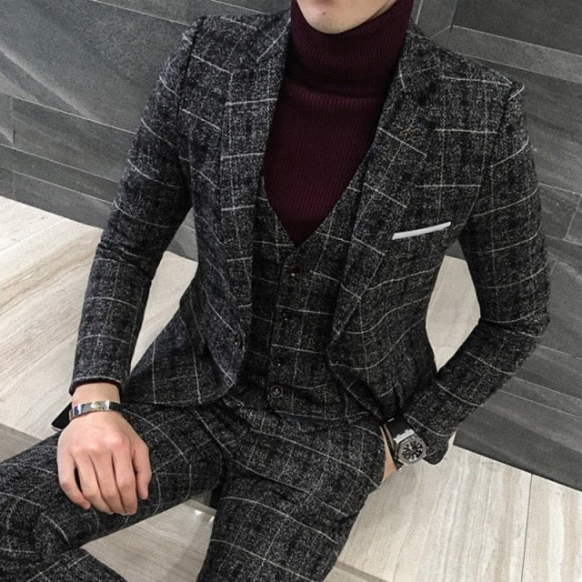 Duncan Three-Piece Plaid Suit