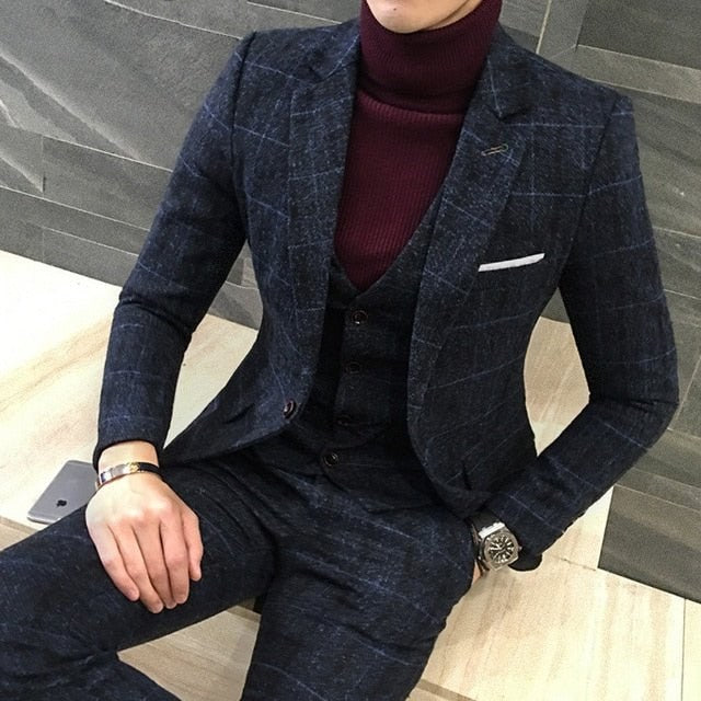 Duncan Three-Piece Plaid Suit