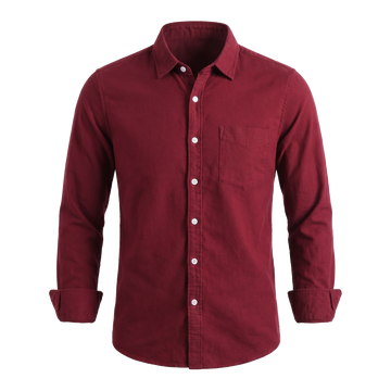 Deep burgundy cotton oxford shirt