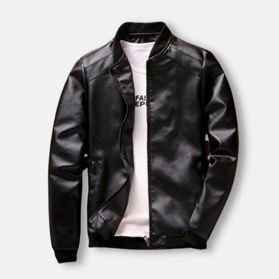 Faux-Leather Streetwear Jacket