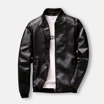Faux-Leather Streetwear Jacket