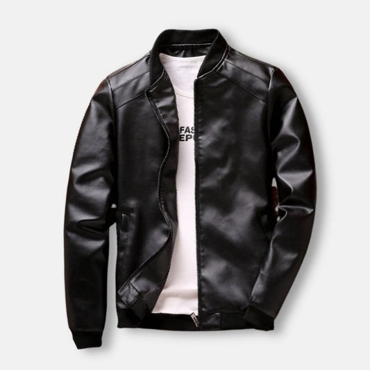 Faux-Leather Streetwear Jacket
