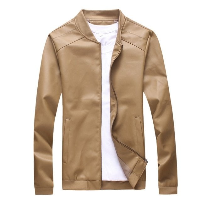 Faux-Leather Streetwear Jacket