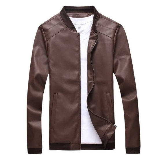 Faux-Leather Streetwear Jacket