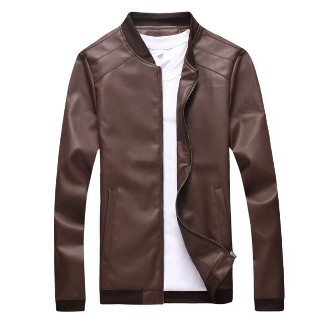 Faux-Leather Streetwear Jacket