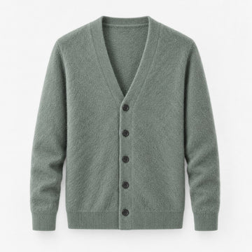 Fine knit cashmere v neck cardigan