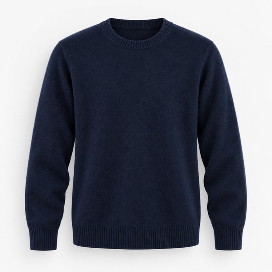 Fine knit wool crew neck sweater