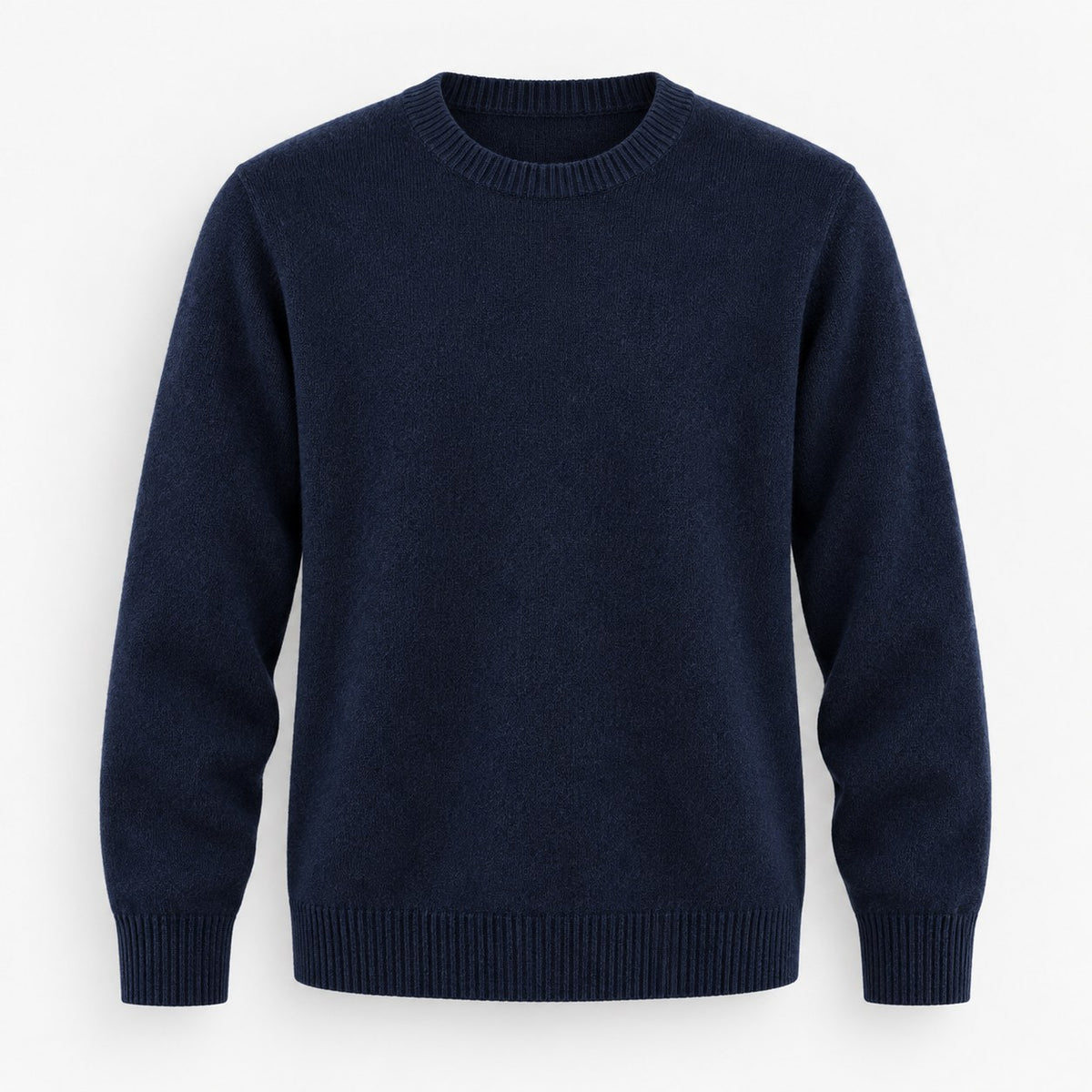 Fine knit wool crew neck sweater