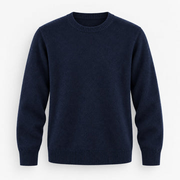 Fine knit wool crew neck sweater