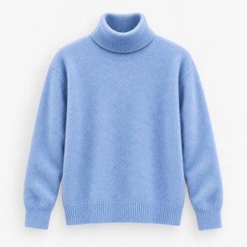 Fine knit wool turtleneck sweater
