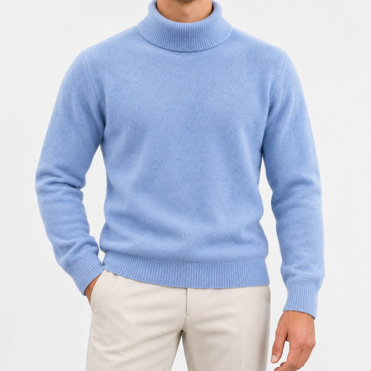Fine knit wool turtleneck sweater