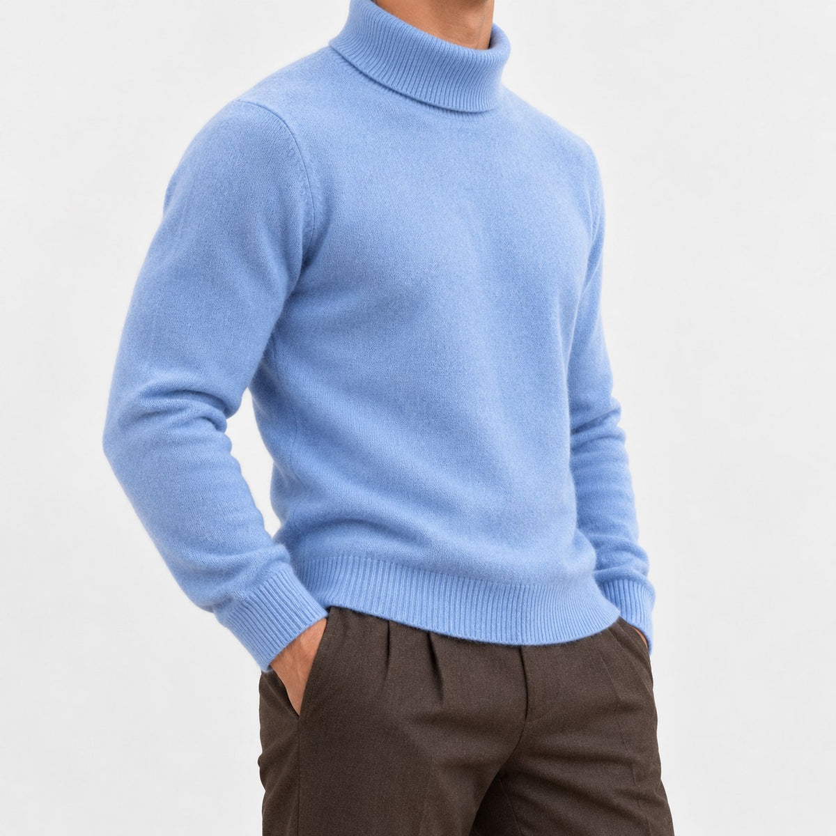 Fine knit wool turtleneck sweater