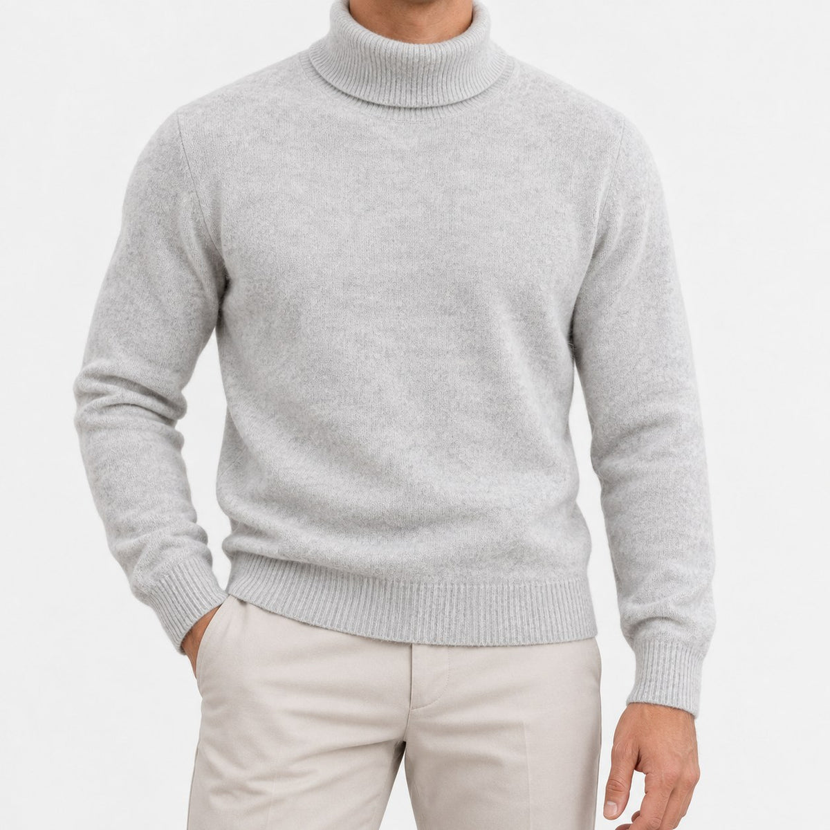 Fine knit wool turtleneck sweater