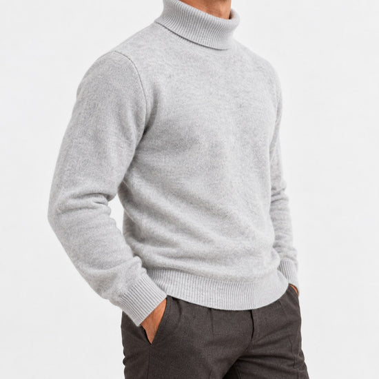 Fine knit wool turtleneck sweater