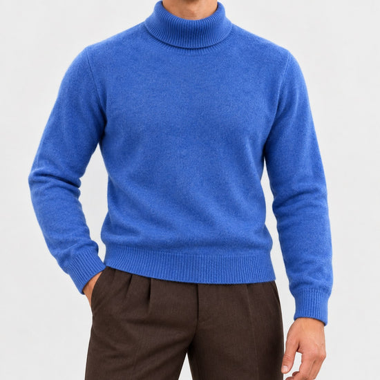 Fine knit wool turtleneck sweater