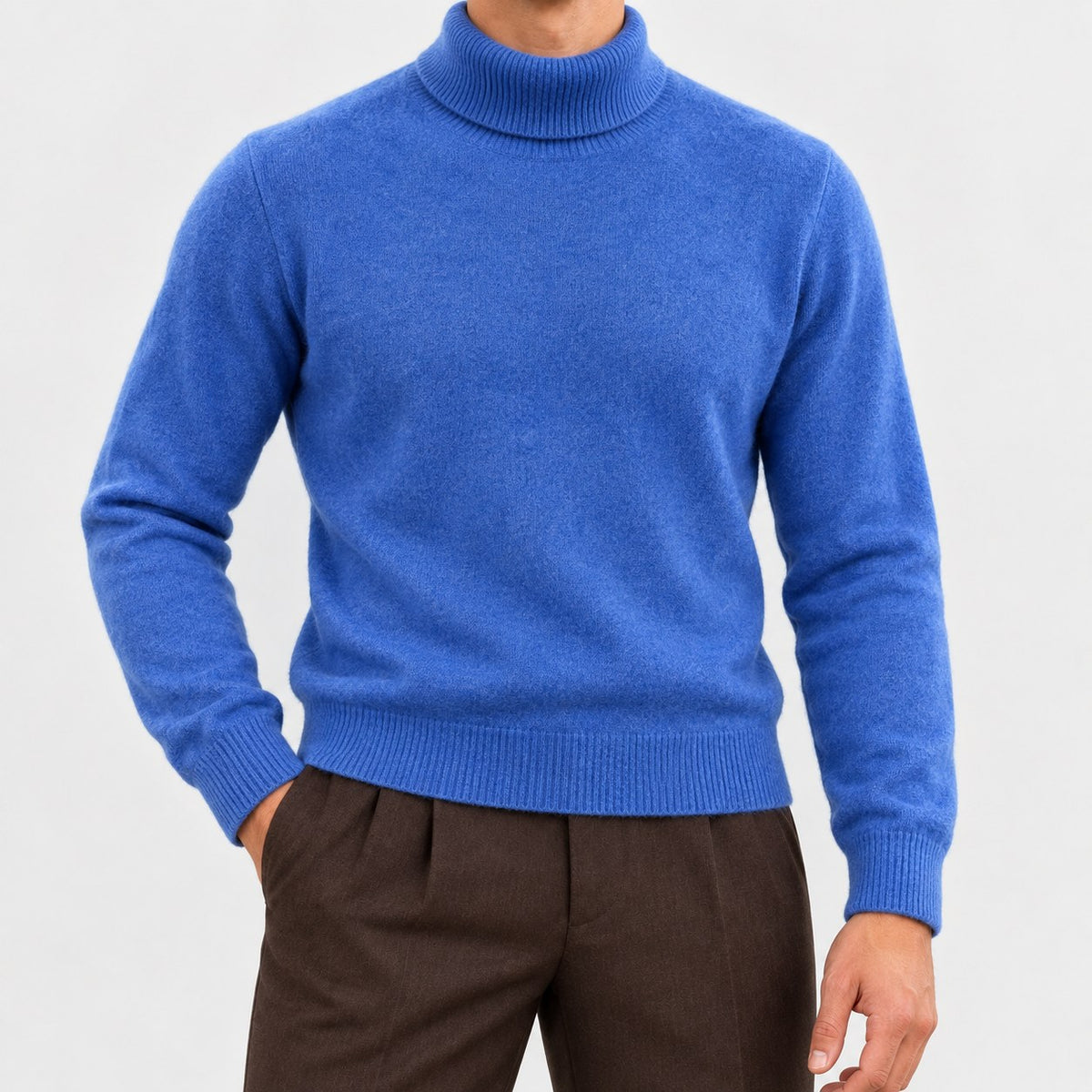 Fine knit wool turtleneck sweater