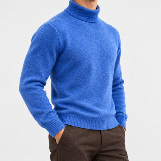 Fine knit wool turtleneck sweater
