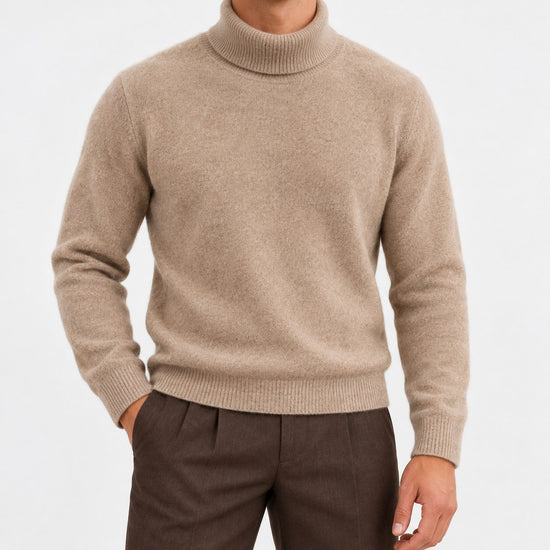 Fine knit wool turtleneck sweater